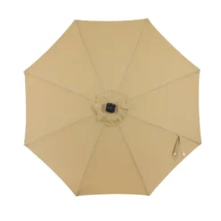 9' X 9' Mirage II Fiesta Market Patio Umbrella With Solar LED Tube Lights Champagne - Island Umbrella -Northlight Shop GUEST 5f67c2d0 a5e7 4c71 8fdc a102a7e2febc