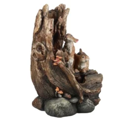 LuxenHome Resin Two Bunnies Tree Stump Outdoor Fountain With LED Lights -Northlight Shop GUEST 5f7bb404 9a8f 45a9 ad47 43c75fd3f08c