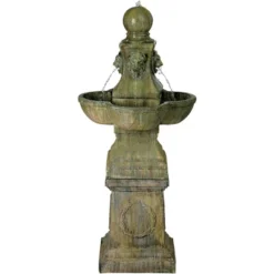 John Timberland Tuscan Garden Pedestal Rustic Bubbler Outdoor Floor Water Fountain 54" For Yard Garden Patio Home Deck Porch House Exterior Balcony -Northlight Shop GUEST 60aaeb64 f4ce 4c12 8cba 1b291d96f0b3