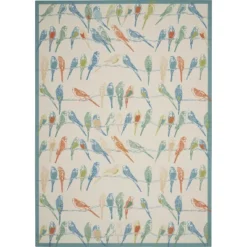 Waverly Bird Multicolor Indoor/Outdoor Area Rug By Nourison -Northlight Shop GUEST 61554ffe 0c64 4e4b 8ce9 4e233d3727f1