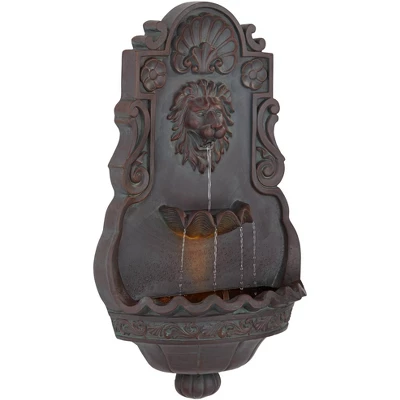 John Timberland Lion Head Rustic 2 Tier Outdoor Wall Water Fountain With LED Light 31 1/2" For Yard Garden Patio Home Deck Porch Exterior Balcony 6 John Timberland Lion Head Rustic 2 Tier Outdoor Wall Water Fountain With LED Light 31 1/2" For Yard Garden Patio Home Deck Porch Exterior Balcony - Image 6