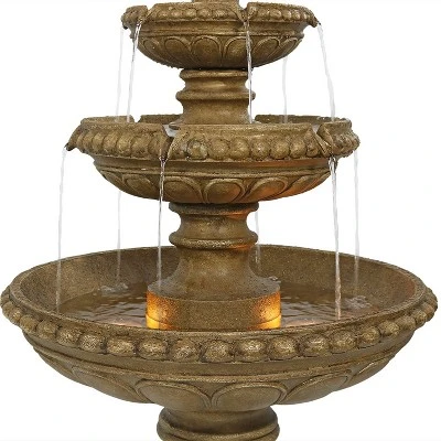 Sunnydaze Decor Sunnydaze 65"H Electric Resin And Concrete 4-Tier Eggshell Edge Outdoor Water Fountain With LED Lights 5 Sunnydaze Decor Sunnydaze 65"H Electric Resin And Concrete 4-Tier Eggshell Edge Outdoor Water Fountain With LED Lights - Image 5