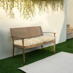37" X 17" X 2" Sunbrella Canvas Tufted Outdoor Bench Cushion - Sorra Home