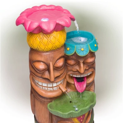 35" 3-Tier Tiki Fountain - Alpine Corporation 4 35" 3-Tier Tiki Fountain - Alpine Corporation - Image 4