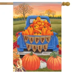 Happy Fall Pickup Pumpkins House Flag Autumn Sunset 28" X 40" Briarwood Lane