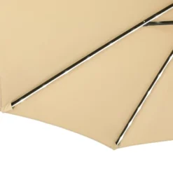 9' X 9' Mirage II Fiesta Market Patio Umbrella With Solar LED Tube Lights Champagne - Island Umbrella -Northlight Shop GUEST 6cbf76d6 b67a 4da6 b6d5 c3cd976ceeb5