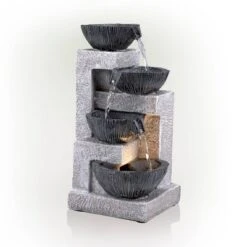 14" Cascading Bowl Tabletop Fountain With LED Lights Gray - Alpine Corporation -Northlight Shop GUEST 6ccbbc9c 0aca 436c 922f eb8e3ff67008