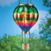 Collections Etc Solar Powered Colorful Hot Air Balloon Hanging Mobile