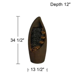John Timberland Modern Rustic Outdoor Floor Water Fountain With Light LED 34 1/2" High Cascading For Yard Garden Patio Deck -Northlight Shop GUEST 6e6d9330 32fb 486b afd1 9018669608ce