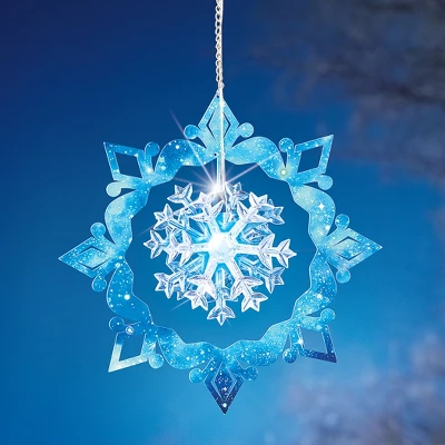 Collections Etc Solar Powered LED Snowflake Outdoor Garden Mobile 10.25 X 2.95 X 18 1 Collections Etc Solar Powered LED Snowflake Outdoor Garden Mobile 10.25 X 2.95 X 18