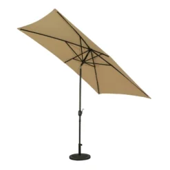 10' X 6.5' Rectangular Nassau Market Patio Umbrella With LED Bulb Lights Champagne - Island Umbrella -Northlight Shop GUEST 70178c49 e240 4577 b8db 4888a55dc6c2