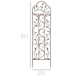 Best Choice Products 60x15in Iron Arched Garden Trellis Fence Panel W/ Branches, Birds For Climbing Plants - Bronze -Northlight Shop GUEST 75131547 8350 492f bc03 f05b9e0b3509