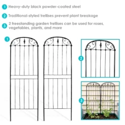 Sunnydaze Decor Sunnydaze Metal Wire Traditional Garden Trellis For Climbing Plants And Flowers - 32" H - Black - 2-Pack -Northlight Shop GUEST 76ea74fa e05b 44fb a7c2 8bb86d7a7ba7
