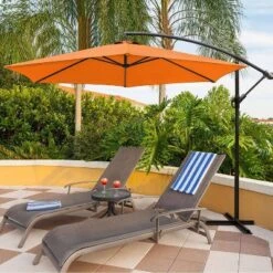 10' X 10' Outdoor Hanging Offset Cantilever Patio Umbrella With Easy Tilt - Devoko -Northlight Shop GUEST 77a352f1 0b82 4dec 9db4 e0cf51ebc2df