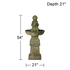 John Timberland Tuscan Garden Pedestal Rustic Bubbler Outdoor Floor Water Fountain 54" For Yard Garden Patio Home Deck Porch House Exterior Balcony -Northlight Shop GUEST 782d8f10 5f21 491c a878 38cfa126b69b