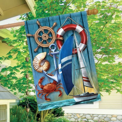 Nautical Adventure Summer House Flag Sailboat Crap 28" X 40" Briarwood Lane 2 Nautical Adventure Summer House Flag Sailboat Crap 28" X 40" Briarwood Lane - Image 2