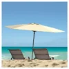 7.5' X 7.5' UV And Wind Resistant Beach/Patio Umbrella Warm White - CorLiving