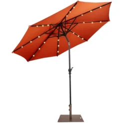 Costway 10ft Solar Lights Patio Umbrella Outdoor W/ 50 LBS Movable Umbrella Stand Red -Northlight Shop GUEST 7b507b98 de29 4f89 a00f 3e3eade758ad