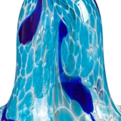 Evergreen Art Glass Speckle Blue Floral Shaped Bell Chime- 7 X 7 X 7 Inches Outdoor Decor -Northlight Shop GUEST 7b521357 fc78 411e afa2 7aefedde00c1
