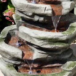 Sunnydaze Decor Sunnydaze 31"H Electric Polyresin And Fiberglass Lighted Cobblestone Waterfall Outdoor Water Fountain With LED Lights -Northlight Shop GUEST 7e8212ed 9f2c 41a9 ab29 9ead6edb8863