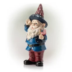 12" Polyresin/Stone Americana Saluting Gnome With Flag Red/White/Blue - Alpine Corporation 7 12" Polyresin/Stone Americana Saluting Gnome With Flag Red/White/Blue - Alpine Corporation -Northlight Shop GUEST 7ec1b8bf c18f 45af 98e9 b1eacb941b67
