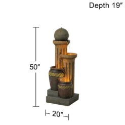 John Timberland Sphere Jugs And Column Rustic Cascading Outdoor Floor Water Fountain With LED Light 50" For Yard Garden Patio Home Deck Porch House -Northlight Shop GUEST 8023590d 2aab 42d8 a98b 5377911fc18e