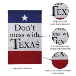 Evergreen Flag Garden Applique Don't Mess With Texas 7 Evergreen Flag Garden Applique Don't Mess With Texas -Northlight Shop GUEST 805949ae 8484 4e25 981b 8cbcbe067a79