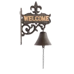 Juvale Cast Iron Bell, Welcome Entry Door Bell, Antique Doorbell Decoration, Black, 6.7 X 8.9 X 0.8 In -Northlight Shop GUEST 80acc3dd dcc1 4e6e bc2e 8bacf0d919b3