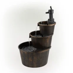 40" Three Tier Pump And Barrels Fountain Brown - Alpine Corporation -Northlight Shop GUEST 811b97f3 0676 4719 b25e c95ce2c26ddd