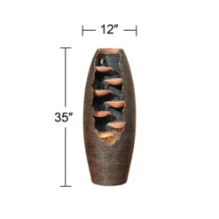 John Timberland Seven Cascade Rustic Outdoor Floor Water Fountain With LED Light 35" For Yard Garden Patio Home Deck Porch House Exterior Balcony -Northlight Shop GUEST 81575a34 98b6 458b 9187 fe88dc9b3610