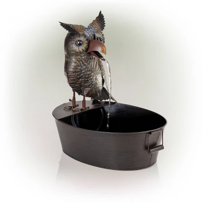 23" Iron Owl Fountain Brown - Alpine Corporation 2 23" Iron Owl Fountain Brown - Alpine Corporation - Image 2