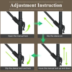 Tangkula 10FT Patio Offset Umbrella 8 Ribs Cantilever Umbrella W/Crank For Poolside Garden -Northlight Shop GUEST 82288a7f d166 4c0c bba4 5e2440195c64