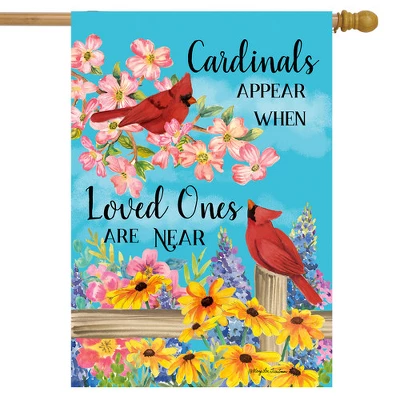 Cardinals Appear Spring House Flag 28" X 40" Briarwood Lane 1 Cardinals Appear Spring House Flag 28" X 40" Briarwood Lane