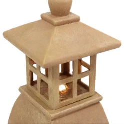 Sunnydaze Decor Sunnydaze 23"H Electric Resin Zen Lantern Outdoor Water Fountain With LED Lights -Northlight Shop GUEST 83830edd 6cf2 492c 91a8 e1d4817b3085