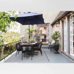 Pattern Stripe Outdoor Rug Blue - Threshold -Northlight Shop GUEST 85ac51d9 65a8 4235 bb8f 62d77b7a20a4