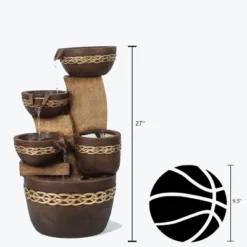 LuxenHome Brown Resin Tiered Bowls And Pot Outdoor Fountain -Northlight Shop GUEST 85daad4e bc9c 432f b547 7b9dc8994b17