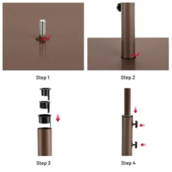 Costway 10ft Solar Lights Patio Umbrella Outdoor W/ 50 LBS Movable Umbrella Stand Red -Northlight Shop GUEST 866ac7e9 a21b 4e05 ae2c 31ee5703ea04