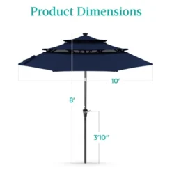 Best Choice Products 10ft 3-Tier Solar Patio Umbrella W/ 24 LED Lights, Tilt Adjustment, Easy Crank -Northlight Shop GUEST 879b820f 46f4 4590 a7f7 eb8b3c3b1cb7