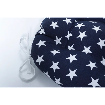 2pk Outdoor/Indoor Large Chair Pad Set Macey Americana Blue - Pillow Perfect 2 2pk Outdoor/Indoor Large Chair Pad Set Macey Americana Blue - Pillow Perfect - Image 2