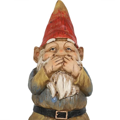 Sunnydaze Decor Sunnydaze Three Wise Garden Gnomes Hear, Speak, See No Evil Indoor/Outdoor Lawn Statue Set - 12" H - 3-Piece Set 4 Sunnydaze Decor Sunnydaze Three Wise Garden Gnomes Hear, Speak, See No Evil Indoor/Outdoor Lawn Statue Set - 12" H - 3-Piece Set - Image 4