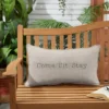 Indoor/Outdoor Come. Sit. Stay. Embroidered Lumbar Throw Pillow - Sorra Home