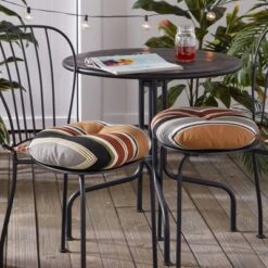 2pk Outdoor Bistro Seat Cushions - Kensington Garden