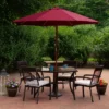 Northlight 8.5ft Outdoor Patio Market Umbrella With Wooden Pole, Burgundy
