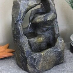 Sunnydaze Decor Sunnydaze Indoor Home Office Decorative Resin Cavernous Rock Tiers Tabletop Water Fountain Feature - 12" -Northlight Shop GUEST 9131f713 f32d 43e5 83e0 20c417ab640b