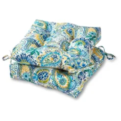 Set Of 2 Painted Paisley Outdoor Seat Cushions - Kensington Garden -Northlight Shop GUEST 925d7c95 ecd3 48ee b54d 86836b98c450