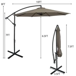 Tangkula 10FT Patio Offset Umbrella 8 Ribs Cantilever Umbrella W/Crank For Poolside Garden -Northlight Shop GUEST 92d3017d bfe1 4ceb 93bd b8610f4c77db