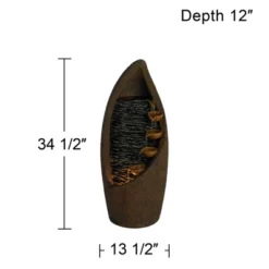 John Timberland Modern Rustic Outdoor Floor Water Fountain With Light LED 34 1/2" High Cascading For Yard Garden Patio Deck -Northlight Shop GUEST 9440f790 a783 42f8 87cd 84f9612dd686