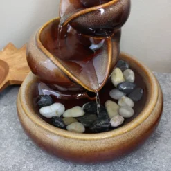 Sunnydaze Decor Sunnydaze Indoor Home Decorative Glazed Smooth Ceramic Tiered Vessels Tabletop Water Fountain - 10" - Brown -Northlight Shop GUEST 944612cb 70cd 4a5d abf6 182cfbe03ef3