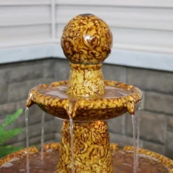 Sunnydaze Decor Sunnydaze 43"H Electric Ceramic 3-Tier Floral Motif Outdoor Water Fountain With LED Lights 13 Sunnydaze Decor Sunnydaze 43"H Electric Ceramic 3-Tier Floral Motif Outdoor Water Fountain With LED Lights -Northlight Shop GUEST 94efa30c d328 46a8 8c23 b05c51ad01e5