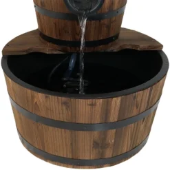 Sunnydaze Decor Sunnydaze 23"H Electric Fir Wood 2-Tier Farmhouse Barrel With Metal Decorative Hand Pump Outdoor Water Fountain -Northlight Shop GUEST 95d61fd1 cc8f 415c ab84 8e2d9d210007